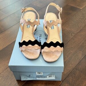 Prada Women's Sandals in Beige and Black